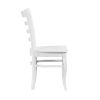 White Finish 3pc Set Round Table and Two Chairs Set Wooden Ladder-Back Casual Farmhouse Style Kitchen Dining Room Furniture