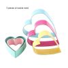 Set of 5 3D Heart Shape Biscuit Cutter Cookie Mold Cake Fondant Icing Pastry Cutter Stainless Steel DIY Kitchen Baking Gadget Tools