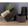 Torino 3-Pc Set Folding Fabric Baskets Chocolate