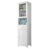 2 Doors 1 Pumping 1 Shelf Bathroom Cabinet White