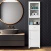 2 Doors 1 Pumping 1 Shelf Bathroom Cabinet White