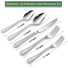 Walchoice 30 Pieces Silverware Set, Stainless Steel Flatware Cutlery Set Service for 6, Fork Knife and Spoon Set, Pearled Edges