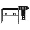 Black and Silver 3-Piece Office Desk Set