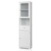 2 Doors 1 Pumping 1 Shelf Bathroom Cabinet White